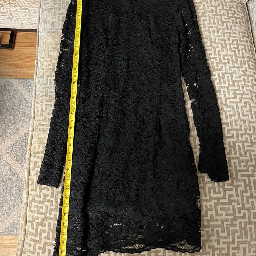 Long Sleeve Black Lace Cocktail Dress - Picture 6 of 7